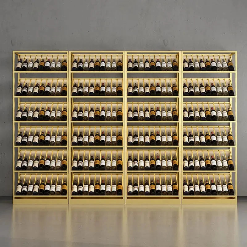 custom.Winery Floor-standing Multi-layer Metal Wine Cabinet Wine Cellar Luminous Red Wine Tea Storage Display Rack Wine