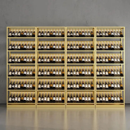 custom.Winery Floor-standing Multi-layer Metal Wine Cabinet Wine Cellar Luminous Red Wine Tea Storage Display Rack Wine