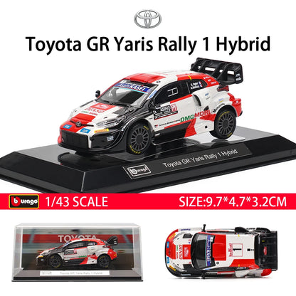 Bburago 1:43 WRC Toyota GR Yaris Rally1 Hybrid Rovanpera #69 Ogier #17 Alloy Luxury Vehicle Diecast Pull Back Cars Model Toy