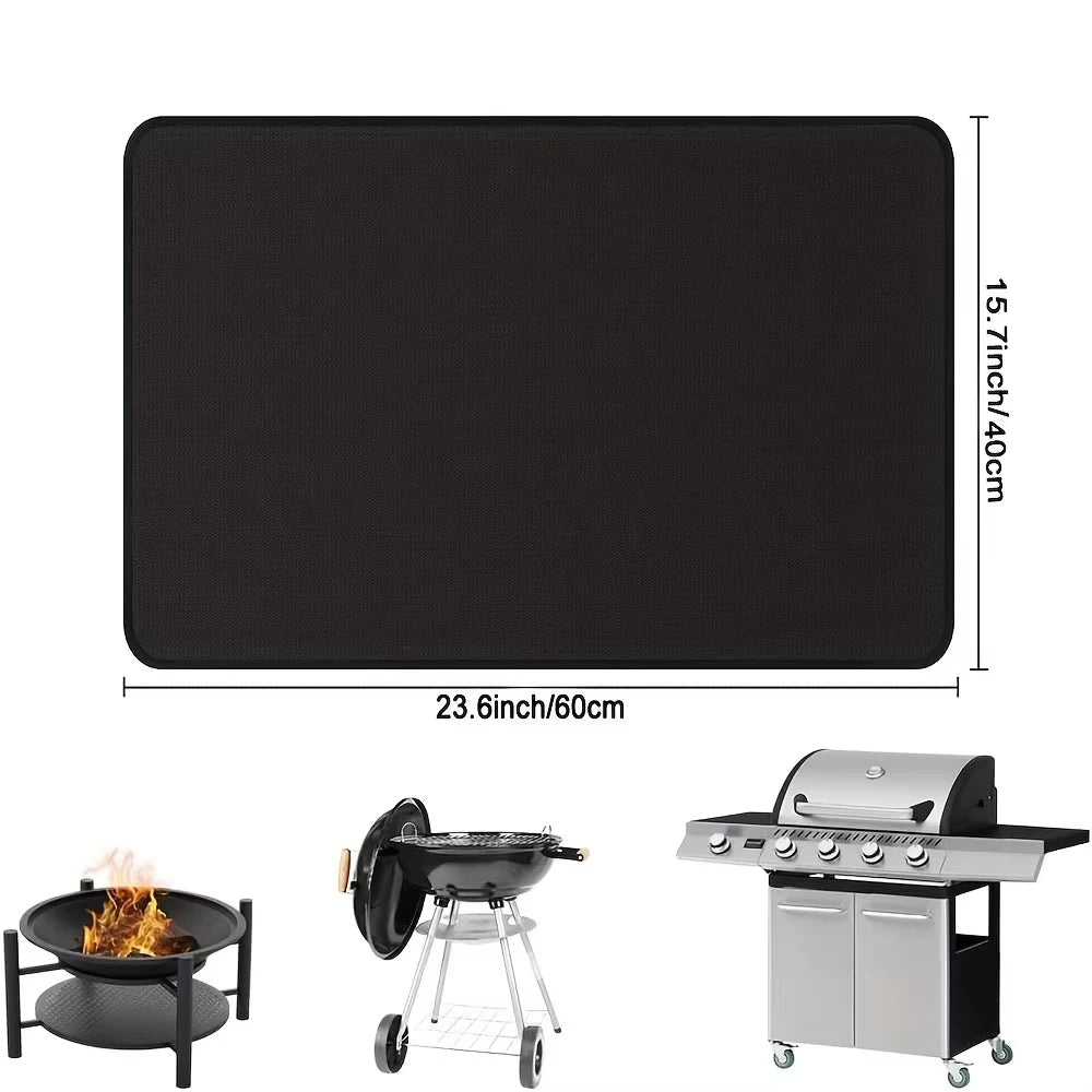 Outdoor Barbecue Pad for Protecting Wooden Floors Heat Resistant Fire Pit Mat, Flame Retardant Pad