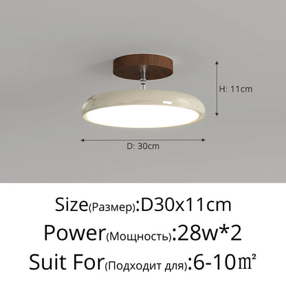 Retro Round LED Ceiling Light Living Room Light Home Hotel Lighting Fixture Bedroom Ceiling Lamp Vintage Children‘s Room Light
