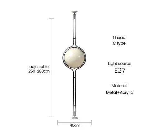 Nordic Designer Garrault Delord LED Floor Lamp Chrome Metal Acrylic Ball Floor Light Living Room Hotel Indoor Decoration Lamp