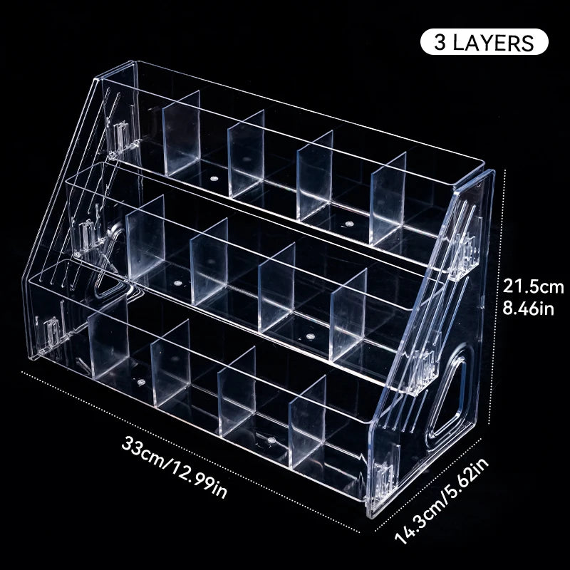 Clear Acrylic Nail Polish Display Stand Multi-layer Plastic Storage Rack UV Gel Shelf Quick Install Cosmetic Manicure Storage