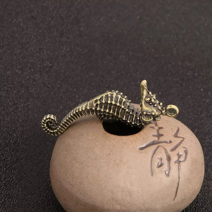 Copper Seahorse Statue Mascot Exquisite Crafts Ornaments Brass Seahorse Sculpture Office Decoration Business Gift