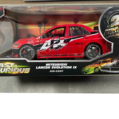 In Stock Jada 25th 1:24 Fast & Furious Dodge Charger Skyline GTR Totota Supra Mitsubishi Eclipse Lancer EVO Alloy Car  Gift Toy