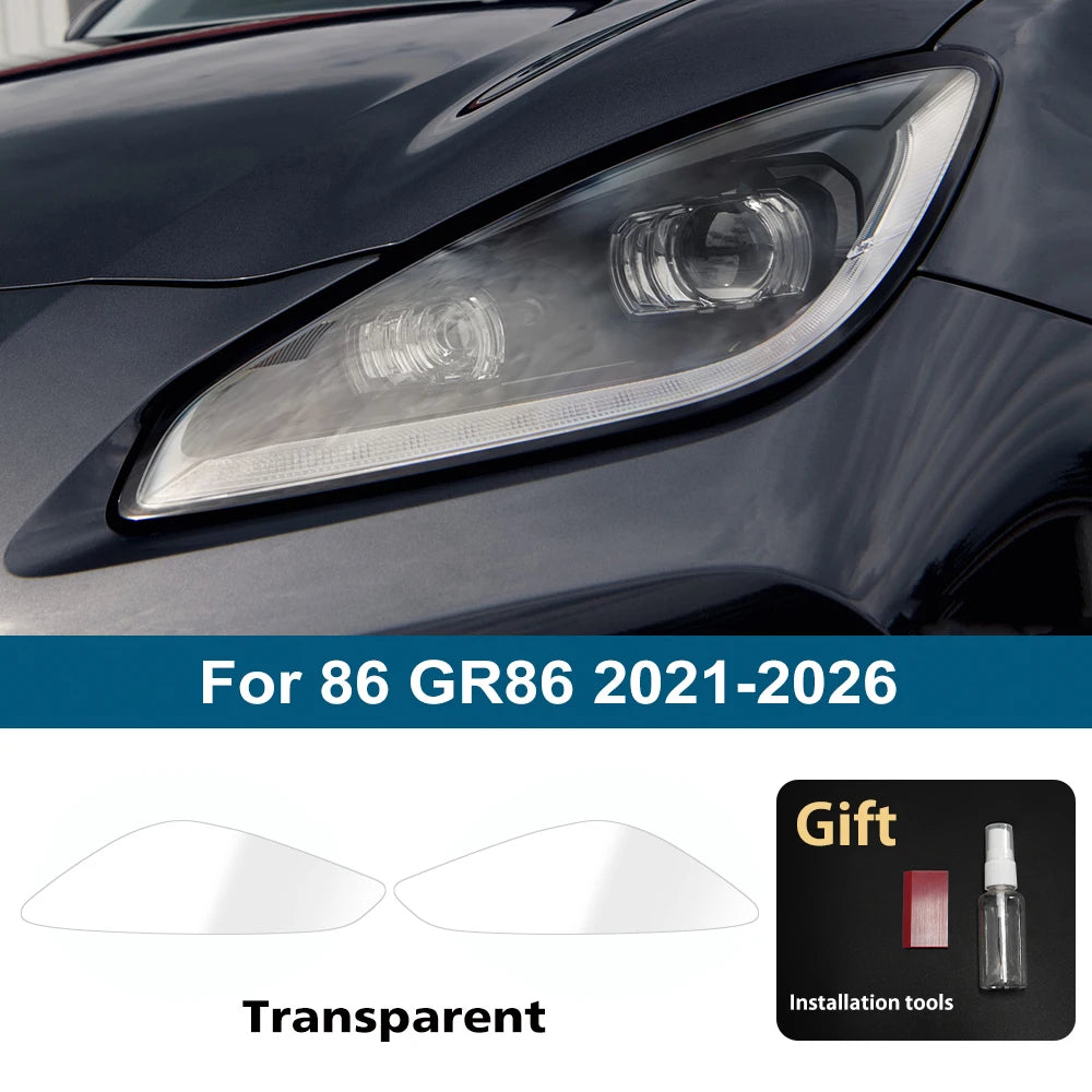 Car Headlight Protective Film For Toyota 86 GR86 2012-2026 Smoke Black Pre Cut Anti-Scratch High-Gloss Auto Vinyl Wrap Film