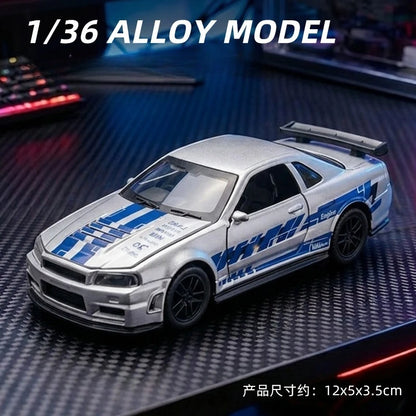 1:36 R34 MX5 RX7 AE86 Diecast Model Car Alloy Simulation Car Model for Display & Collection