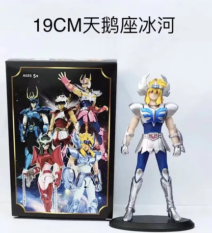19cm Anime Dark Saint Seiya Figure Phoenix Ikki Hyoga Seiya Shiryu Action Figures Toy PVC Box Figure Collection Decoration