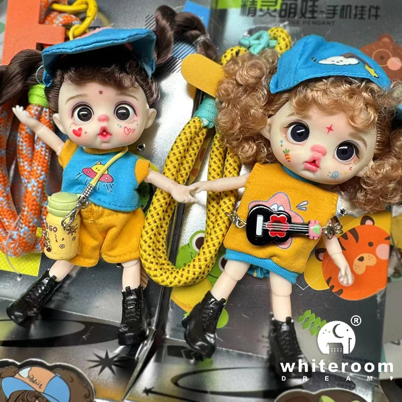 bjd doll Dolls for girls Labbu doll pocket mini blyth girl Doll Barbi cry Baby Rainbow Ball jointed doll Mobile phone Decoration
