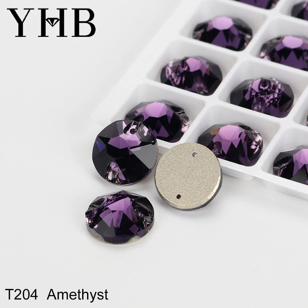 YHB Top Quality XIRIUS Glass Crystal AB Moonlight Sewing Stones Flatback Sew on Rhinestones For Garment Clothes Bags
