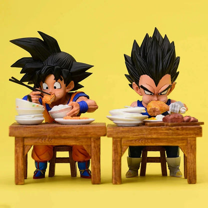 Dragon Ball Z Vegeta Figure Son Goku Son Gohan Kuririn Android 18 Eating 8cm Pvc Action Figures Collection Model Toys Gifts