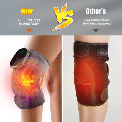 3 in 1 Electric Massager for Knee Shoulder Elbow Leg 5000mAh Battery Heating Knee Brace, Rechargeable Vibration Massage Wrap