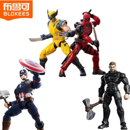 BLOKEES Building Block Man Marvel Hero Beyond Edition Deadpool Wolverine Assembly Model Hand Mold Desktop Decoration Toy Gift