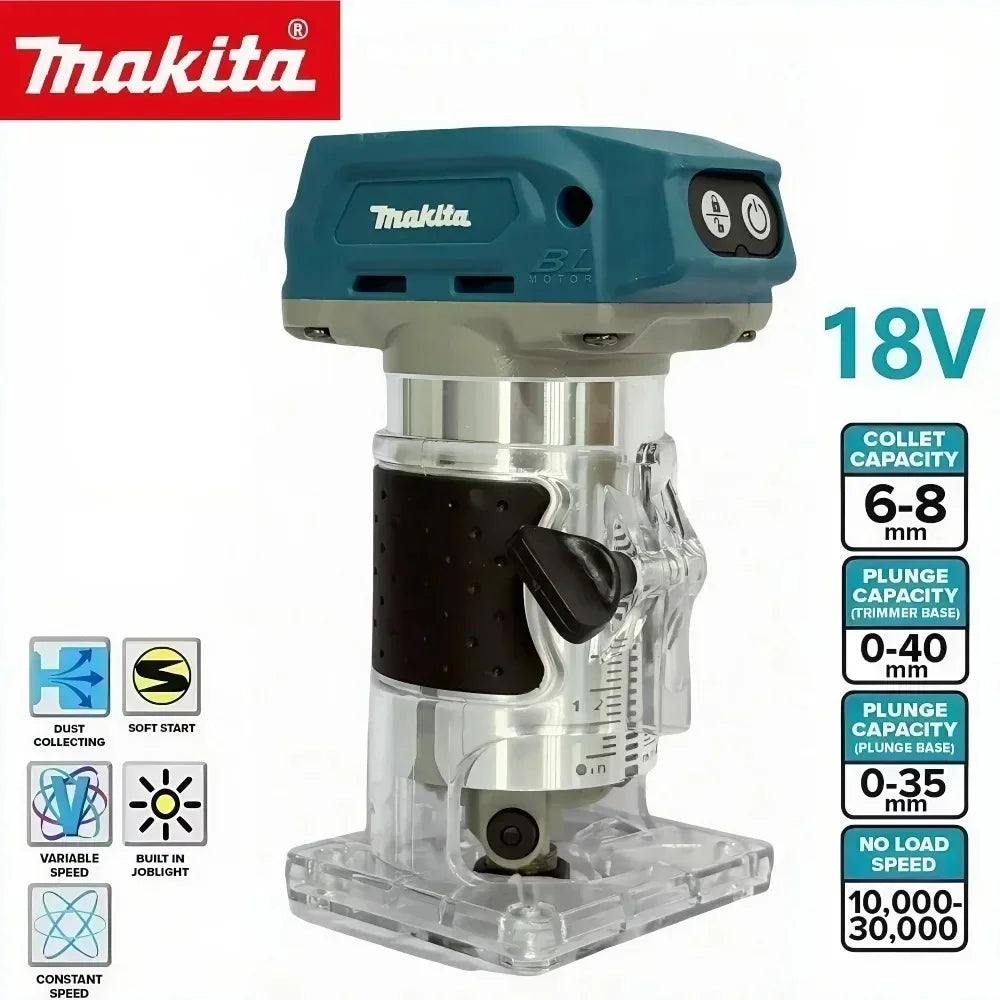 Makita DRT50 Cordless Trimmer Rechargeable Trimming Machine Brushless Slotting Tool Milling Woodwork Engraving Machine