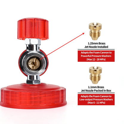 Pressure Washer Aluminum Foam Cannon Foam Generator Snow Foam Lance with 1/4” Quick Connector for Portland Husky Ryobi Greenwork