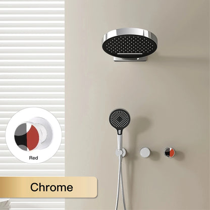 AITANA luxury brass gun gray wall mounted cold and hot water shower system simple design embedded bathroom faucet