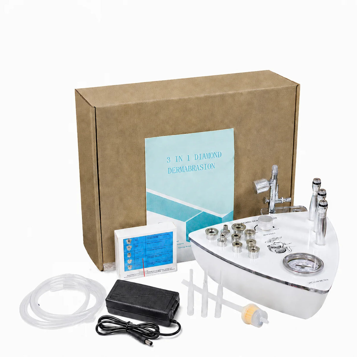 Beemyi Diamond Tip Facial Microdermabrasion Machine - Skin Exfoliation Vacuum Therapy Device for Wrinkle Reduction
