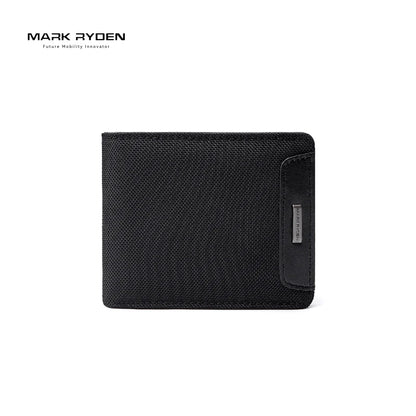 MARK RYDEN "Understated Chic" Bifold Wallet Oxford Fabric 6 Card Slots Mens Minimalist Business Purse