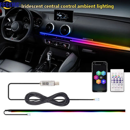 RGB USB Car Interior Decorative Lamps Strips Atmosphere Lamp Skylight Ambient Light App Remote Control Atmosphere Lamp Universal