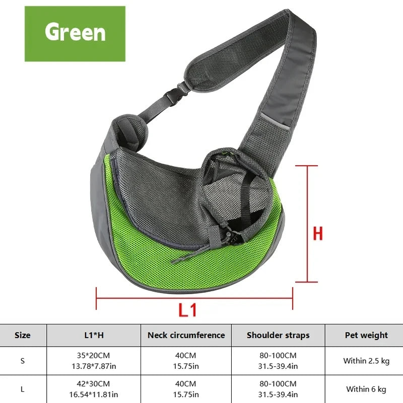 Cat/Dog out backpack,Dog Sling Carrier Breathable Mesh Travel Crossbody Bag For Puppy Cat Hiking Camping