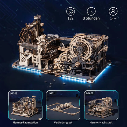 Robotime Marble Track Connecting Component Kit for Marble Night City and Marble Spaceport Marble Run Link Pack for Adult