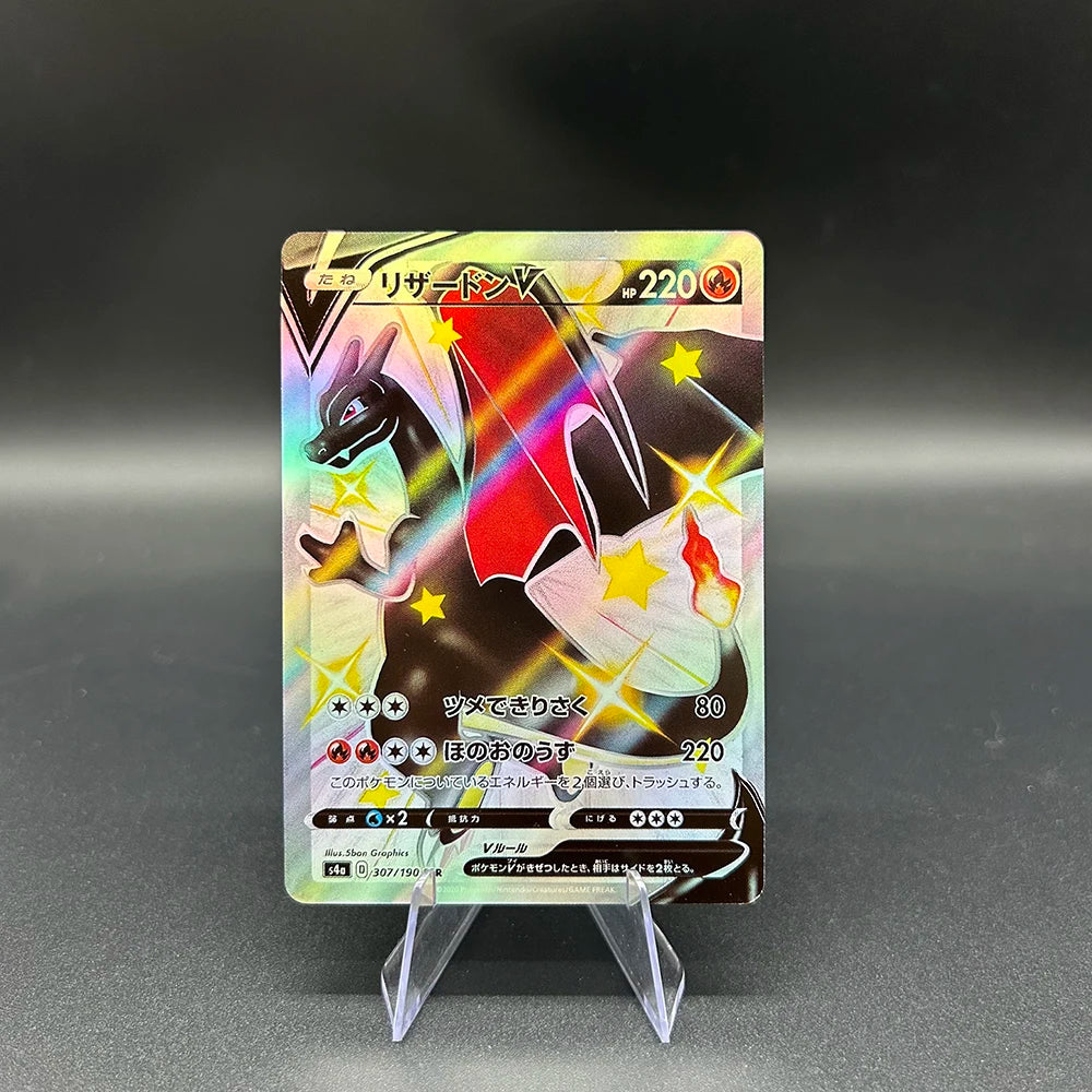 125/110 Mega Charizard Ex DIY Anime PTCG Flash Charizard Series Card En/jp Collect Battle Flash Cards Holiday Child Gifts Toy