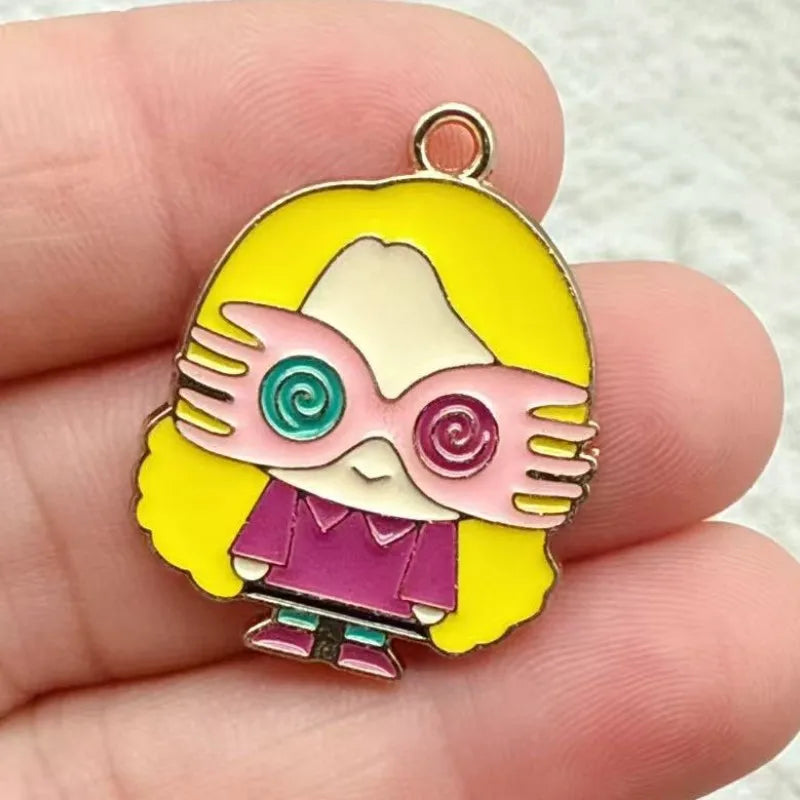 10/20Pcs Harry Potter‌ Anime DIY Hand Making Alloy Keychain Backpack Handmade Keychain Accessories Cute Keyring Gift for Fans