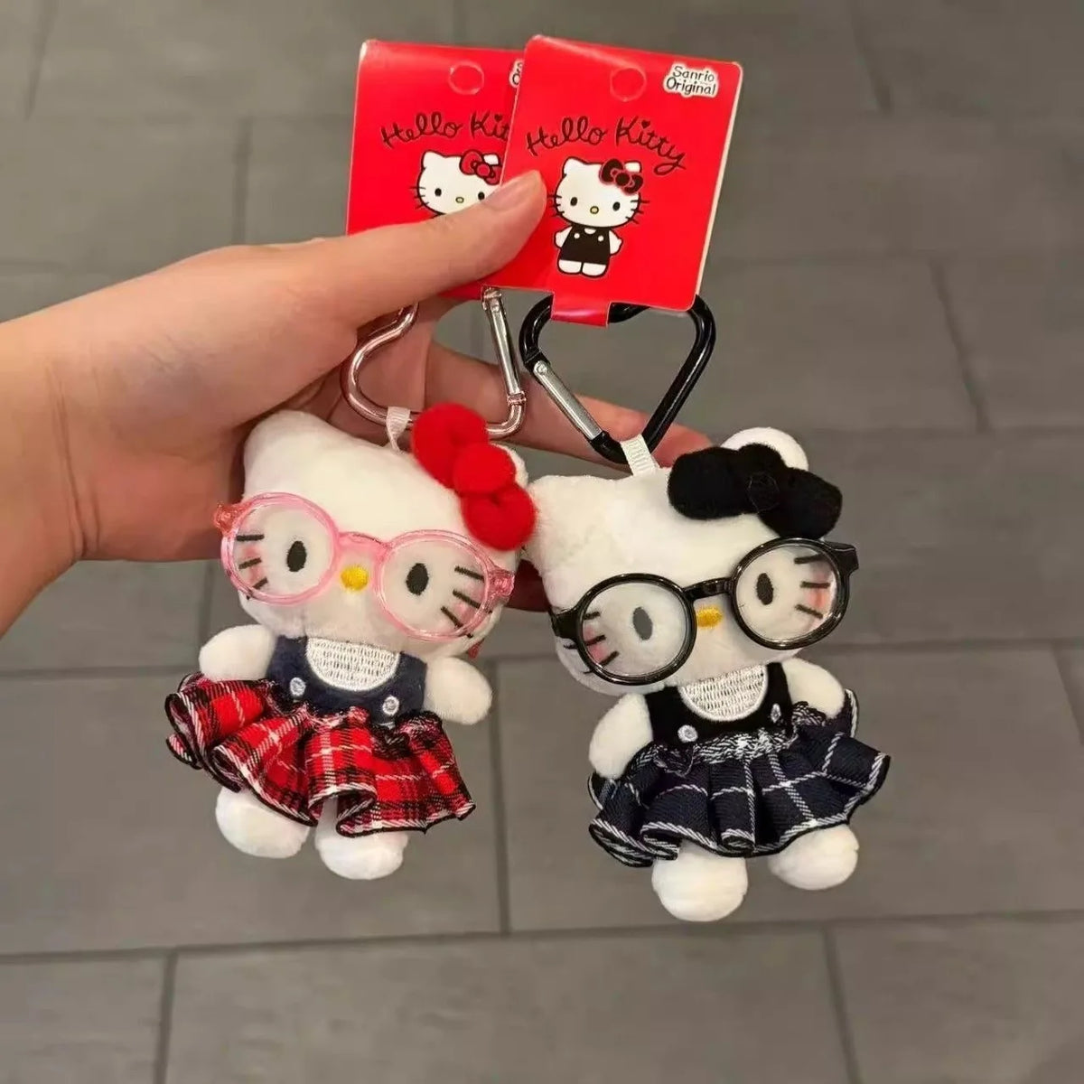 Hello Kitty Super Cute Glasses Junior Doll Bag Pendant Cartoon Cute Plush Doll Keychain