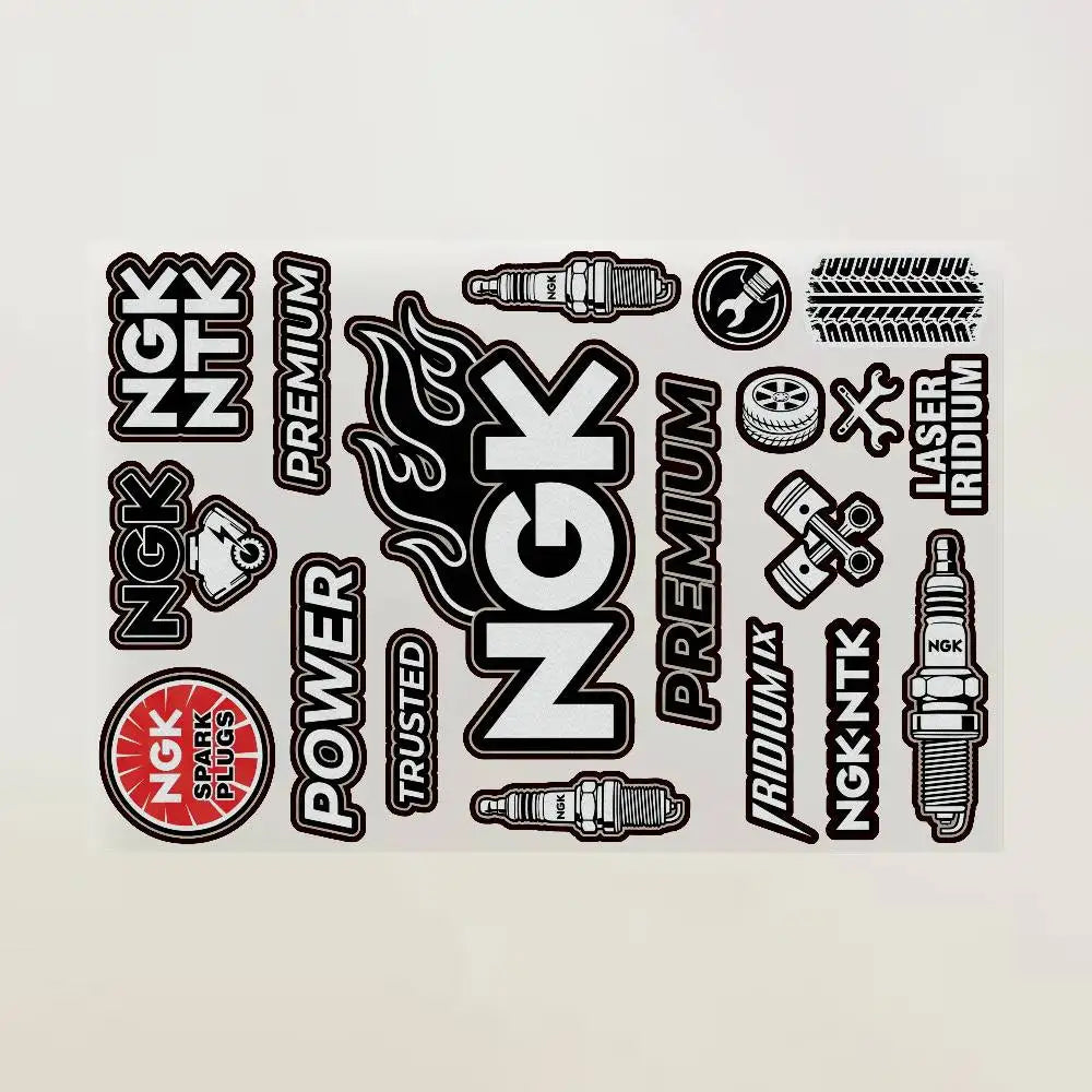 For NGK Motorcycle Reflective Decal Safety Sticker for Helmet Car Bike Durable Self-Adhesive  Gift for Rider