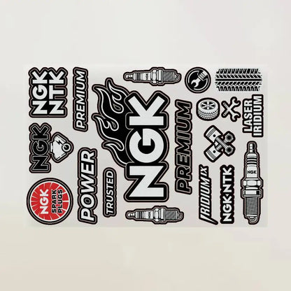 For NGK Motorcycle Reflective Decal Safety Sticker for Helmet Car Bike Durable Self-Adhesive  Gift for Rider