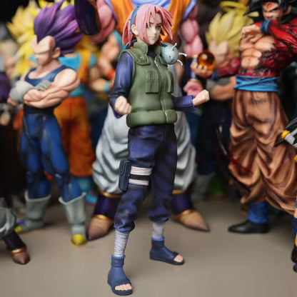 【C4 STUDIO】25.5cm/10.04 Inch Haruno Sakura Dual-Head GK Figure Standing Statue Collectible Model Toy Gift