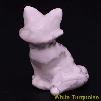 Wholesale Lots 1.5" Fox Statue Natural Stone Crystal Reiki Healing Quartz Gemstone Animal Figurine Crafts Home Decor Gifts