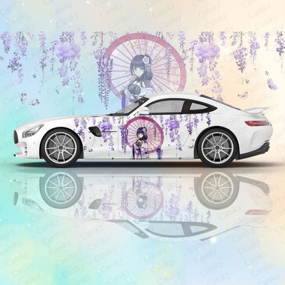 Genshin Impact Raiden Shogun Anime Car Body Stickers Anime Itasha Car Side Decal Sticker Car Body Sticker Car Body Decor Sticker