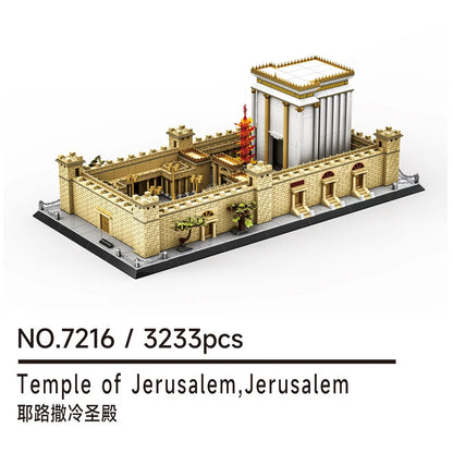 WANGE City Architecture Sydney Opera Santorini Building Blocks Chamartin Stadium Mosque Assembled Model Collection Toys For Gift