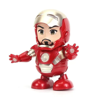 Marvel Iron Man LED Light Action Figure - Singing Dance Spiderman Robot Model Avengers Super Hero Doll for Kids Christmas Gift