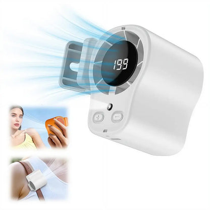 Car Fan USB Rechargeable Portable Clip-on Desk Fan LED Display 360° Rotation Quiet Powerful Airflow for Camping Travel Office