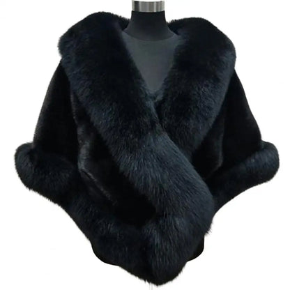 Luxury Fur Women Poncho Fluffy Shawl Fur Evening Dress Shawl Wedding Banquet Shawl Dress Shawl Plush Cape Coat Women Jackets