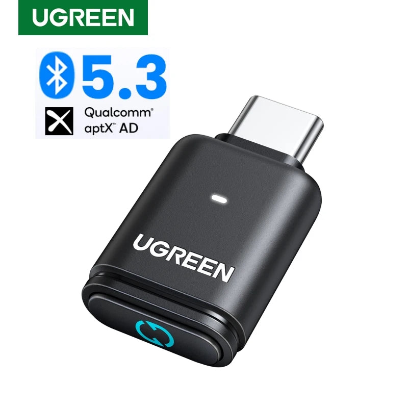 UGREEN USB C Type-C Bluetooth 5.3 Transmitter aptX HD AD Audio Adapter for PC PS5 PS4 Nintendo Switch Headset Speaker Mic