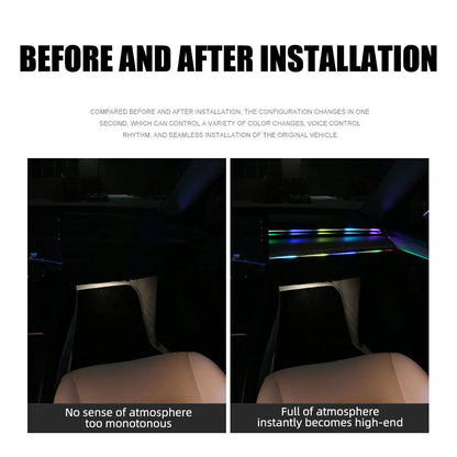 6/10 in 1 Car Led Ambient Lights RGB Symphony Auto Interior Strip Lights Remote/APP Control Decorative Atmosphere Lamp
