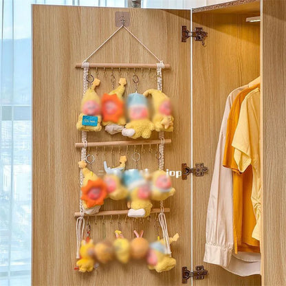 Doll Display Stand Wall Hanging with 30 Hooks Door Hanging Jewelry Holder Necklaces Display Doll Storage Rack