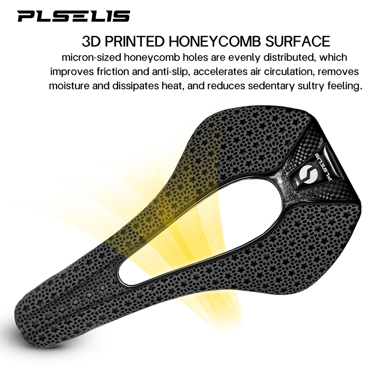 Plselis Lightweight Road Bicycle Saddle High-Strength Carbon Fiber 3D Printed 165g Cycling Cushion Riding Accessories