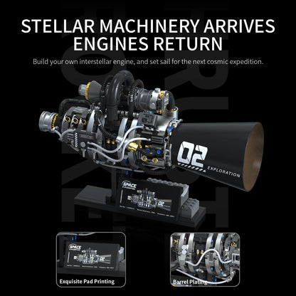Starship Quantum Core Engine Building Blocks Space Exploration Rocket Engine Mechanical Bricks Set with Display Stand Toy Gift