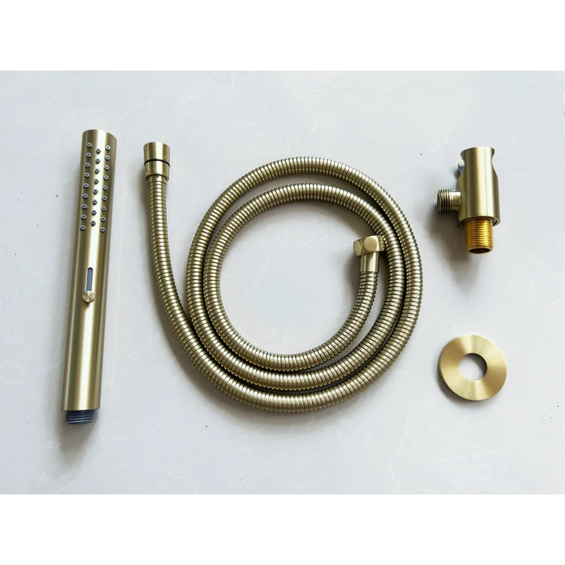 Brushed Nickel Stainless steel Hand Shower Head with 1.5M Hose Water Saving Handshower Shower Brass Bracket Accessor
