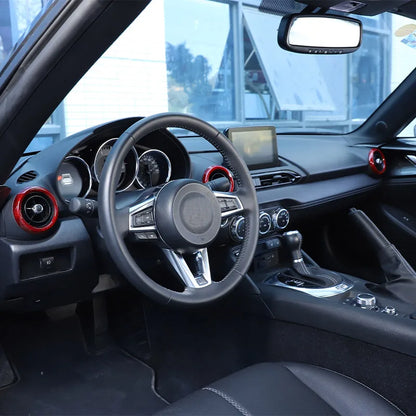 Real Carbon Fiber For Mazda MX-5 MX5 2016-2023 Car Dashboard Panel Air Outlet Decoration Ring Car Interior Accessories