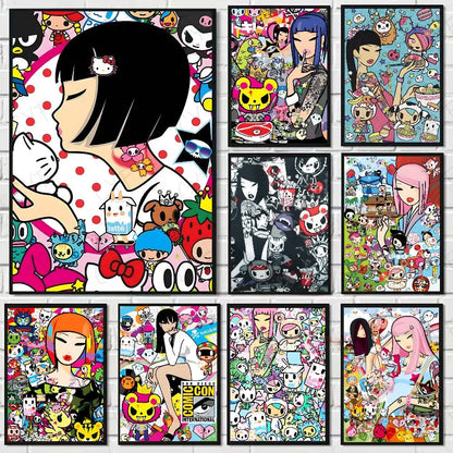 Kawaii T-Tokidoki Anime Poster HD art sticky wall waterproof home living room bedroom aesthetic decoration