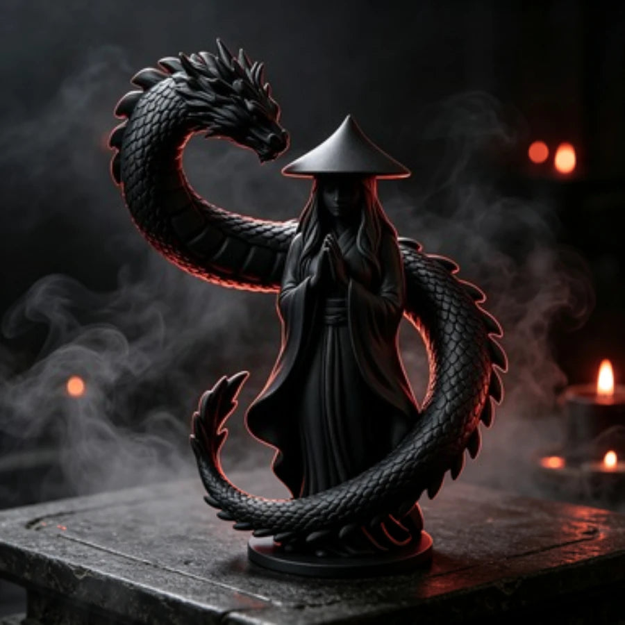 Oriental Dragon Guardian Statue Prayer Statue Traditional Oriental Dragon Sculpture Zen Tea Room Desktop Decoration Art Gift