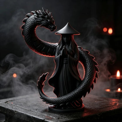 Oriental Dragon Guardian Statue Prayer Statue Traditional Oriental Dragon Sculpture Zen Tea Room Desktop Decoration Art Gift