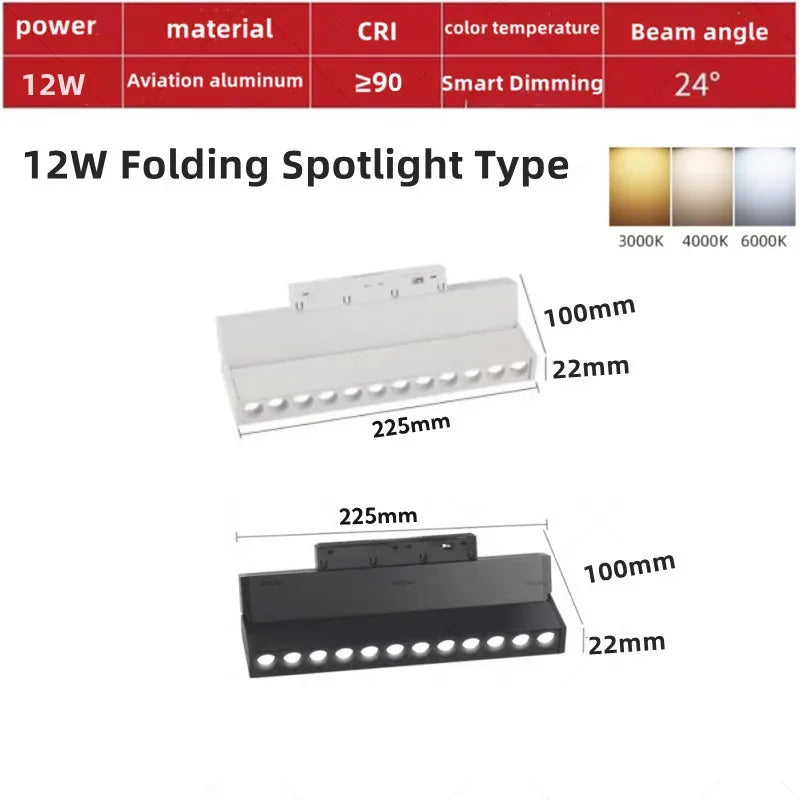 Magnetic Track LED Light Fixtures Flexible Ceiling Spotlight Rail Strip Magnet System For Indoor Modern Home Living Room Kitchen