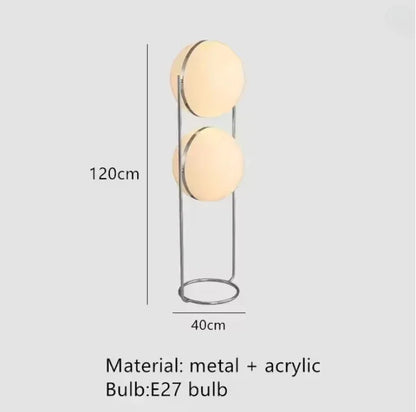 Modern White Yellow Acrylic Ball Shade Chrome Standing Floor Lamp,Hotel Living Room Bedroom Bedside Art Deco Table Lighting