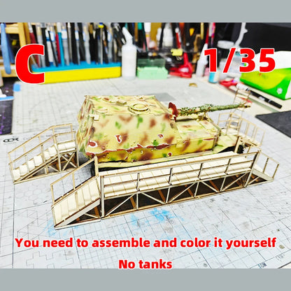 Assembly Architectural Model Miniature Tank Factory Repair Ladder Maintenance Ladder Scaffolding Diorama Scale Model Kit 1/35